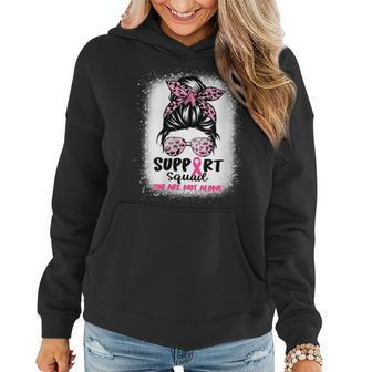 Support Squad Messy Bun Pink Warrior Breast Cancer Awareness Women Hoodie