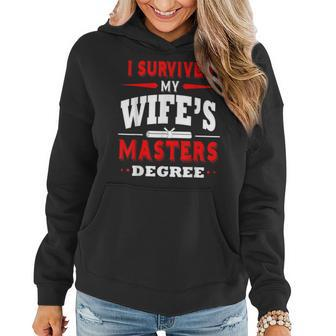 I Survived My Wife's Masters Degree Husband Women Hoodie | Mazezy