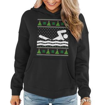 Swimming Ugly Christmas Sweater Women Hoodie - Seseable