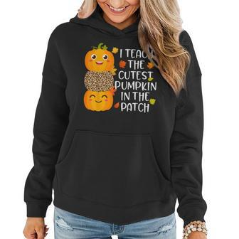 I Teach The Cutest Pumpkins In The Patch Leopard For Teacher Women Hoodie - Monsterry DE