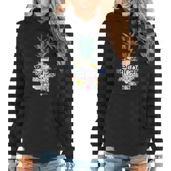 Teacher Mode Off Pineapple Flower Women Aloha Hawaii Women Hoodie - Thegiftio UK