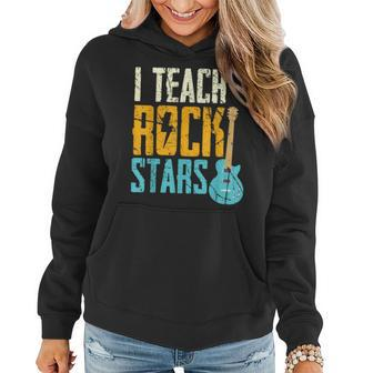 Teaching Rock Stars Rock'n Roll Music Teacher Women Hoodie | Mazezy