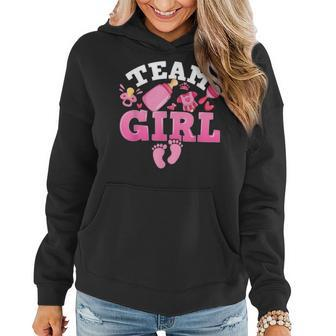 Team Girl Funny Gender Reveal Party Idea For Dad Mom Family Women Hoodie - Seseable