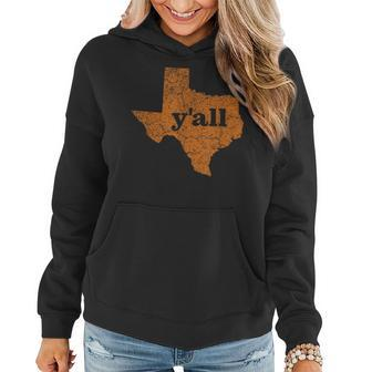 Texas T Women Men Yall Texas State Map Vintage Yall Texas Funny Designs Gifts And Merchandise Funny Gifts Women Hoodie | Mazezy