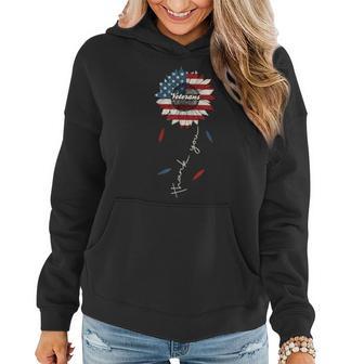 Thank You Veterans Sunflower Us America Flag Patriotic Women Women Hoodie - Thegiftio UK