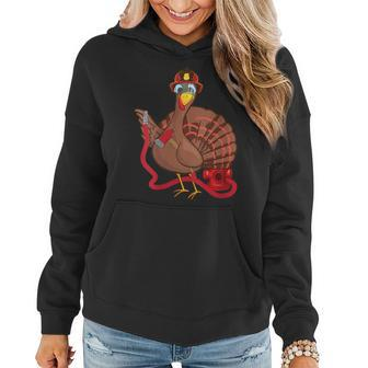 Thanksgiving Firefighter Turkey - Funny Feast Day Gift Women Hoodie | Mazezy