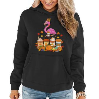 Thanksgiving Flamingo Wearing Hat Fall Coffee Cups Lover For Coffee Lovers Women Hoodie | Mazezy AU