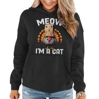 Thanksgiving Turkey Fake Cat Disguise Fall Holiday Women Hoodie - Seseable
