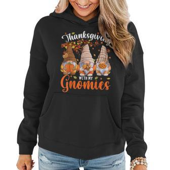Thanksgiving With My Gnomies Fall Autumn Vibes Gnome Pumpkin Women Hoodie - Monsterry AU