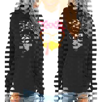 Thanksgiving Turkey Face Leopard Glasses Autumn Fall Women Hoodie | Mazezy