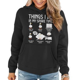 Things I Do In My Spare Time Ducks Cute Funny Birds Gifts For Bird Lovers Funny Gifts Women Hoodie | Mazezy