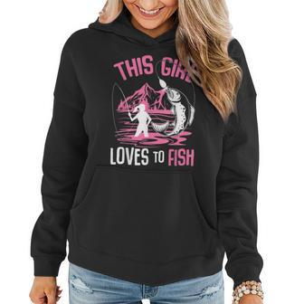 This Girl Loves To Fish Fishing Girls Gifts For Fish Lovers Funny Gifts Women Hoodie | Mazezy