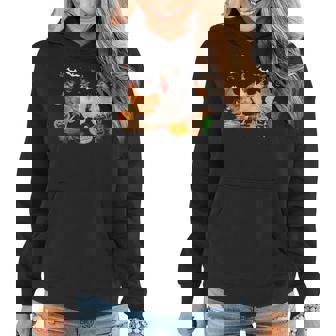 Three Chickens Halloween Mummy Witch Scary Pumpkins Farmer Women Hoodie | Mazezy