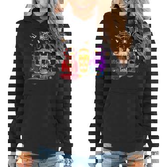 Three Horror Glasses Of Beer Halloween Skull Costume Drinker Women Hoodie | Mazezy