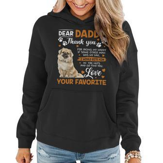 Tibetan Spaniel Dog Dear Daddy Thank You For Being My Daddy Women Hoodie - Monsterry