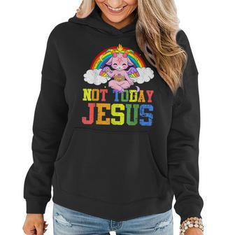 Today Not Jesus Cute Baphomet Lbgt Satan Goat Gay Pride Women Hoodie | Mazezy