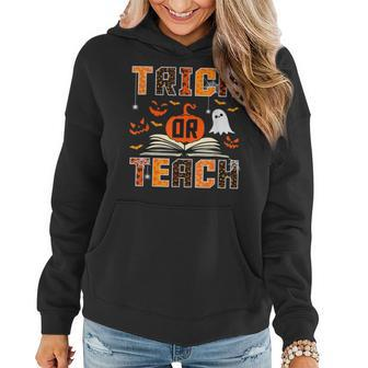 Trick Or Teach Retro Halloween Teacher Costume Women Hoodie | Mazezy