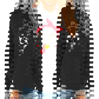 Turkey Face Red Headband Running Pilgrim Tro Women Hoodie - Monsterry