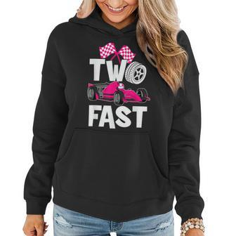 Two Fast Vintage Car Birthday Theme 2Nd Birthday Outfit Girl Women Hoodie - Seseable