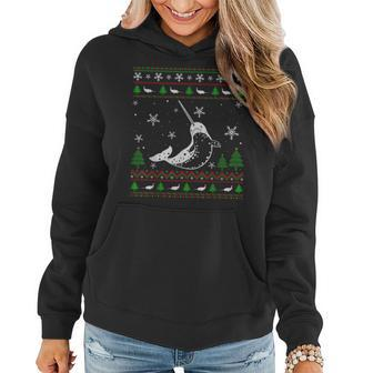 Ugly Christmas Sweater For Narwhal Lovers Ugly Women Hoodie | Mazezy