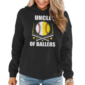 Uncle Baseball Softball Of Ball Fathers Mothers Day Women Hoodie | Mazezy