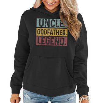 Uncle Godfather Legend Vintage Happy Fathers Day Gift Women Hoodie - Seseable
