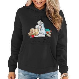 Never Underestimate A Cat Mom With A Teaching Degree Women Hoodie | Mazezy