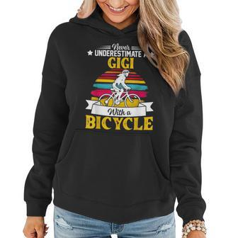 Never Underestimate A Gigi With A Bicycle Vintage Women Hoodie | Mazezy
