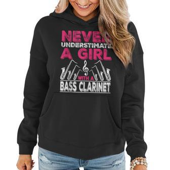 Never Underestimate A Girl With A Bass Clarinet Women Hoodie - Monsterry