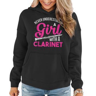 Never Underestimate A Girl With A Clarinet Clarinet Women Hoodie - Monsterry