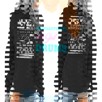 Never Underestimate A Girl With Drums For Girls Women Hoodie | Mazezy