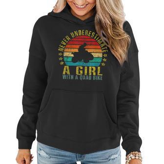 Never Underestimate A Girl With A Quad Bike Retro Women Hoodie - Thegiftio UK