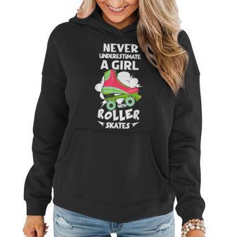 Never Underestimate A Girl With Roller Skates Roller Skater Women Hoodie - Thegiftio UK