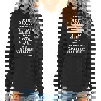 Never Underestimate A Girl With A Saxophone Women Women Hoodie - Thegiftio UK