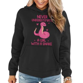 Never Underestimate A Girl With A Snake Quote Women Hoodie | Mazezy