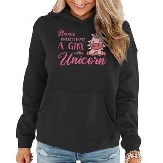 Never Underestimate A Girl With A Unicorn Girls Unicorns Women Hoodie - Monsterry AU