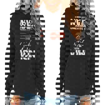 Never Underestimate A Girl With Violin Girl Women Hoodie | Mazezy