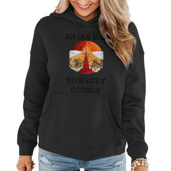 Never Underestimate An Old October Man Who Loves Whiskey Women Hoodie - Seseable