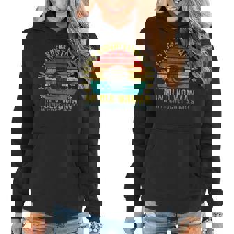 Never Underestimate An Old Woman Crochet Skills Retro Women Hoodie - Thegiftio UK