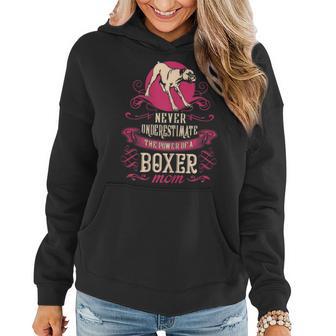 Never Underestimate Power Of Boxer Mom Women Hoodie - Seseable