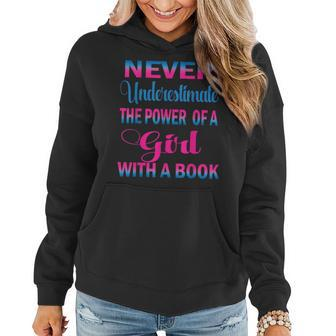 Never Underestimate The Power Of A Girl Book Librarian Women Hoodie | Mazezy