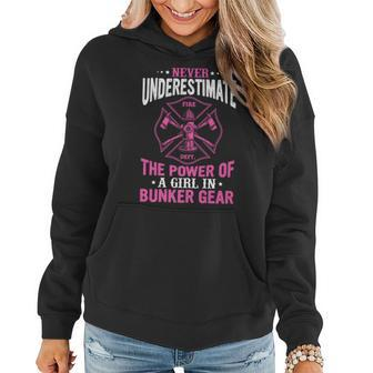 Never Underestimate The Power Of A Girl In A Bunker Gear Women Hoodie | Mazezy