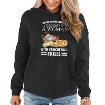 Never Underestimate A Woman With Crocheting Skill Women Hoodie - Monsterry