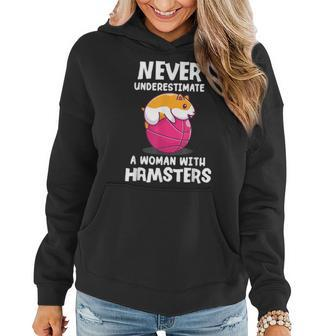 Never Underestimate A Woman With Hamsters Hamster Women Hoodie - Monsterry