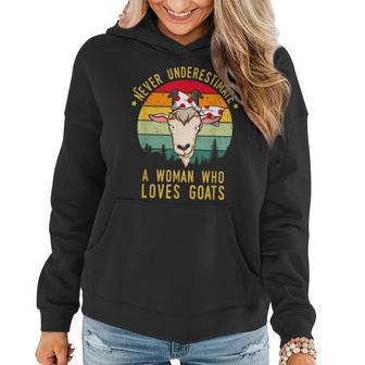 Never Underestimate A Woman Who Loves Goats Women Hoodie - Monsterry CA