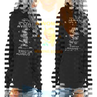 Never Underestimate A Woman Who Loves Reading Books Owl Women Hoodie - Seseable