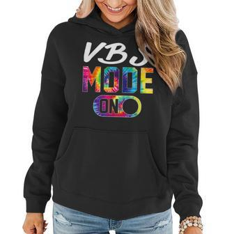 Vbs Mode On Tie Dye Vbs Vacation Bible School Christian Kid Women Hoodie | Mazezy