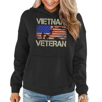 Veteran Vets Vietnam Veteran American Flag Retro Vintage Fathers Day 104 Veterans Women Hoodie - Monsterry UK