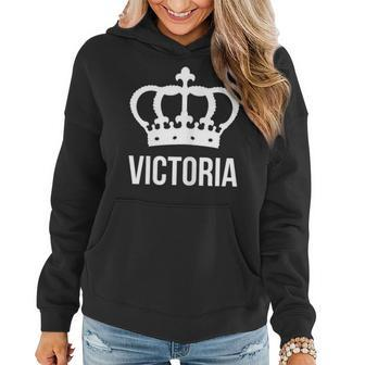 Victoria Name For Women - Queen Princess Crown Design Women Hoodie | Mazezy