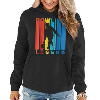 Vintage 1970S Style Bowling Legend Retro Bowler Bowling Funny Gifts Women Hoodie | Mazezy